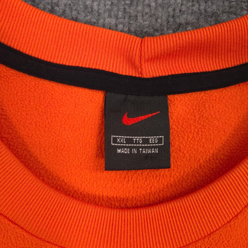 Vintage Nike Fleece Sweatshirt Mens XXL Orange Swoosh Crewneck Athletic 90s Y2K - Picture 6 of 8